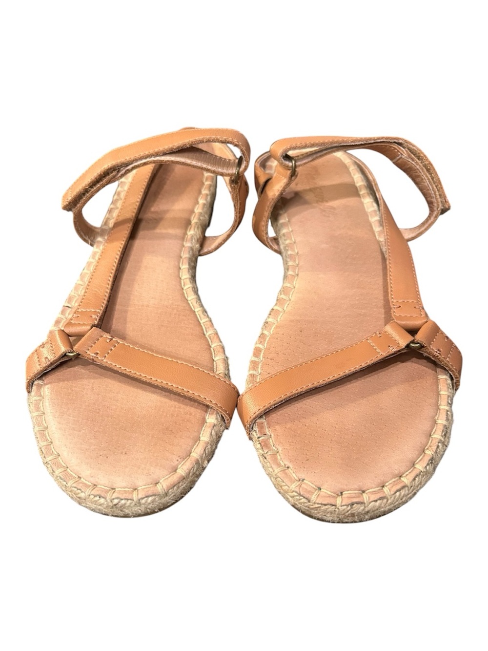 Madewell The Hallie espadrille sandals in a desert camel leather women’s size 7